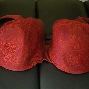 Cacique Red Lace Bra with Molded Cups
